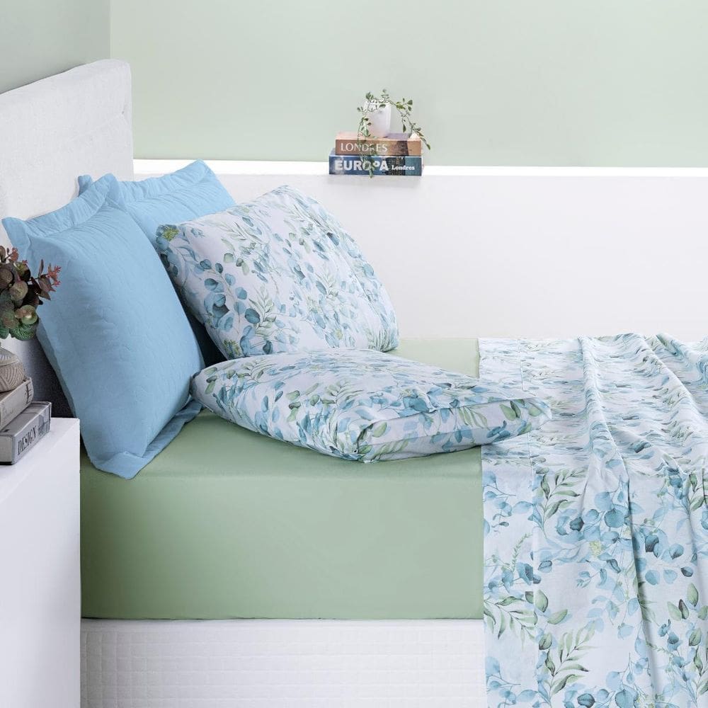 Conjunto Cama King Size Selin Lençol Estampado 100% Algodao