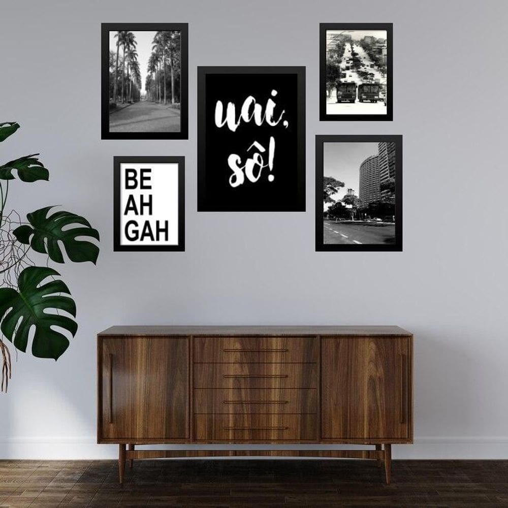 Composição 5 Quadros Cidade De Belo Horizonte