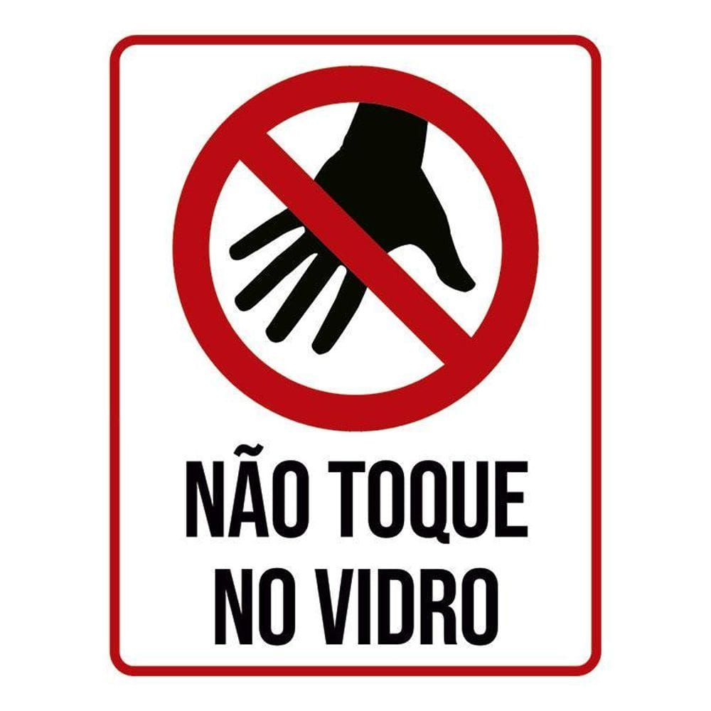 Kit 3 Placas Distanciamento Social Não Toque Vidro