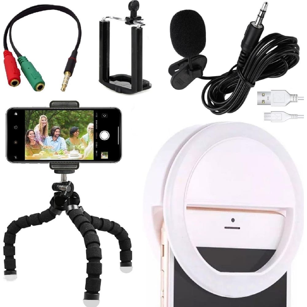 Microfone De Lapela Para Celular Smartphone Universal Luz