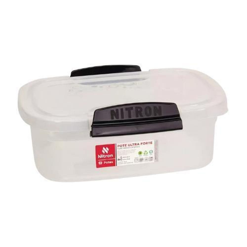 Pote Retangular Ultra Forte Com Travas Laterais 4L