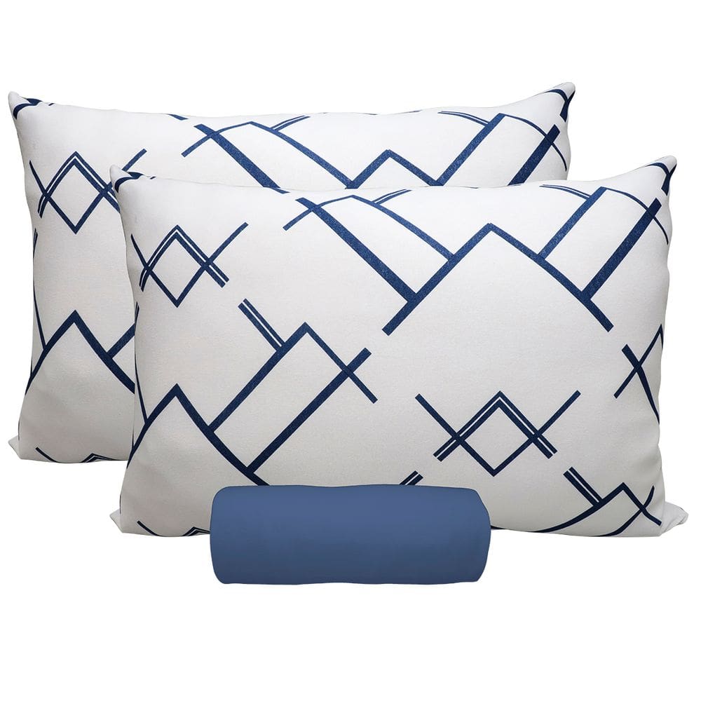 Jogo de Lençol KazzaVip Queen Malha 100% Algodão Premiun Classic Gabriela 3 Peças Azul