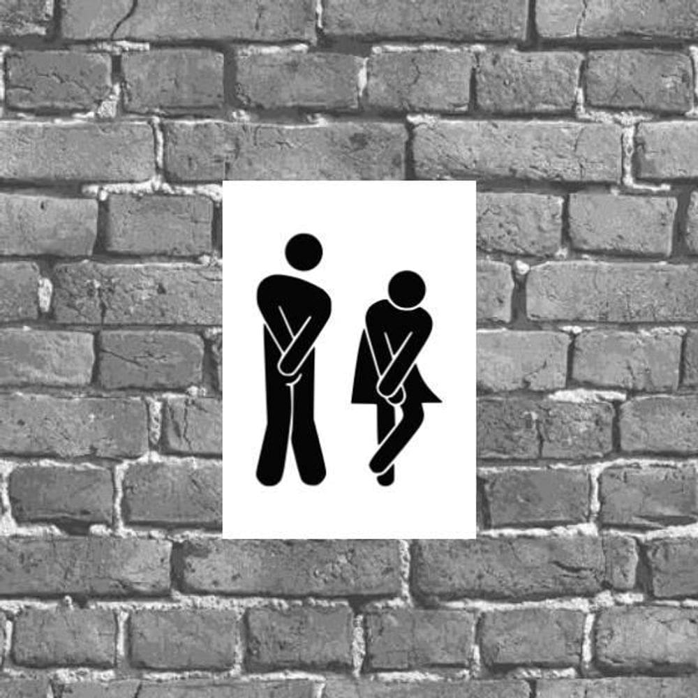 Placa Decorativa Banheiro Unissex 18X27Cm