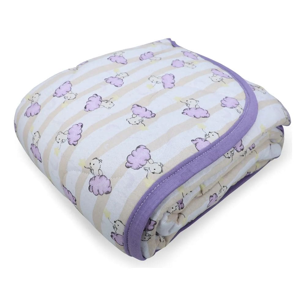 Edredom KazzaVip Baby Malha 100% Algodão Linha Casa Berço Americano Estampado Ursinhos Branco