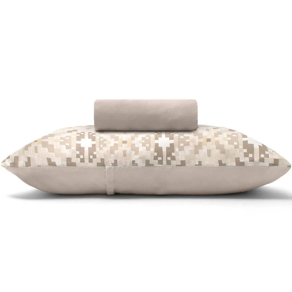 Jogo de Lençol KazzaVip Solteiro Malha 100% Algodão Basic Dados 2 Peças Bege