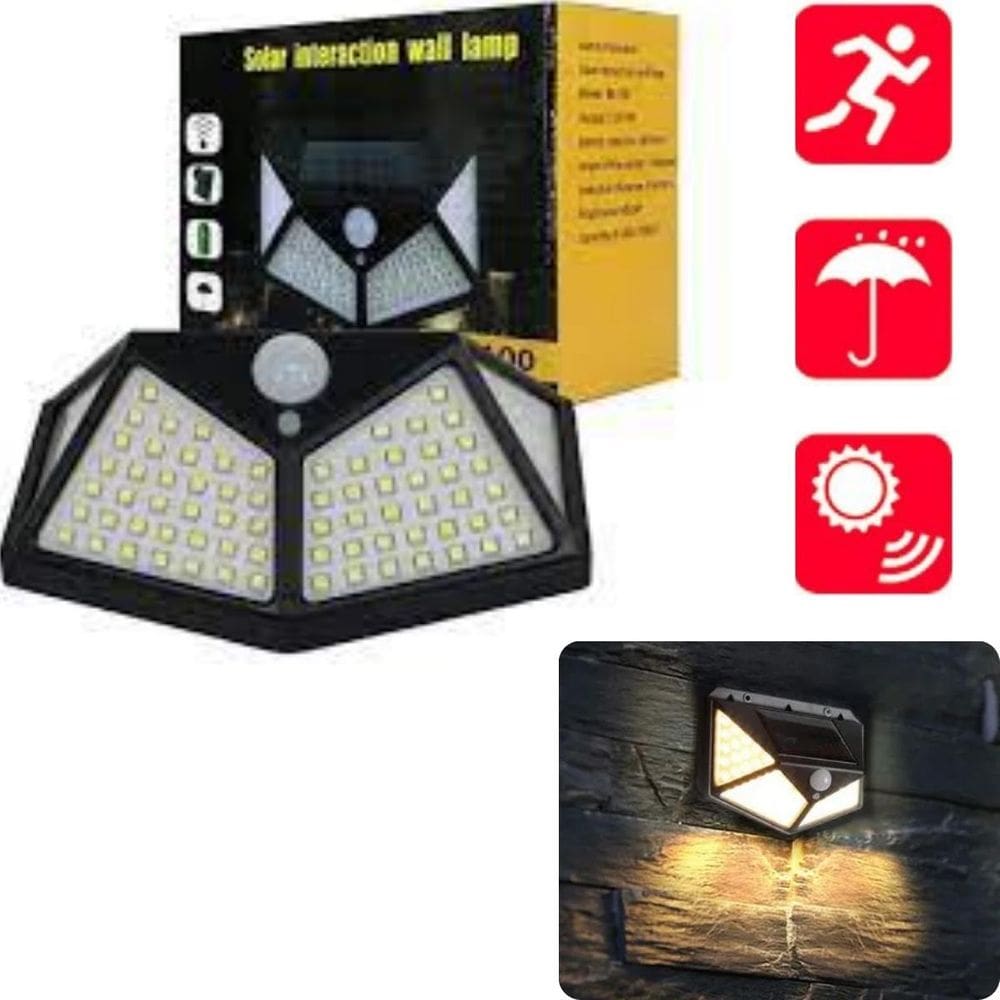 Luminária Led Solar Com Painel Solar Alta Potência