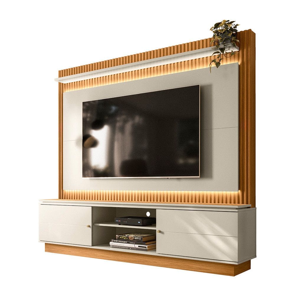 Estante Home para TV 75 polegadas Ripado com Led Guararapes Linea Brasil