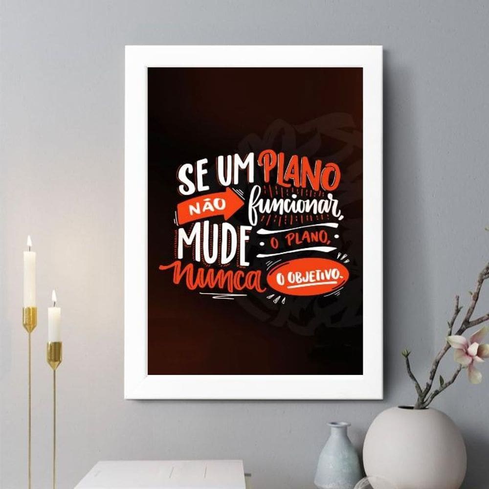 Quadro Decorativo Se O Plano Não Funcionar 45X34Cm - Vidro