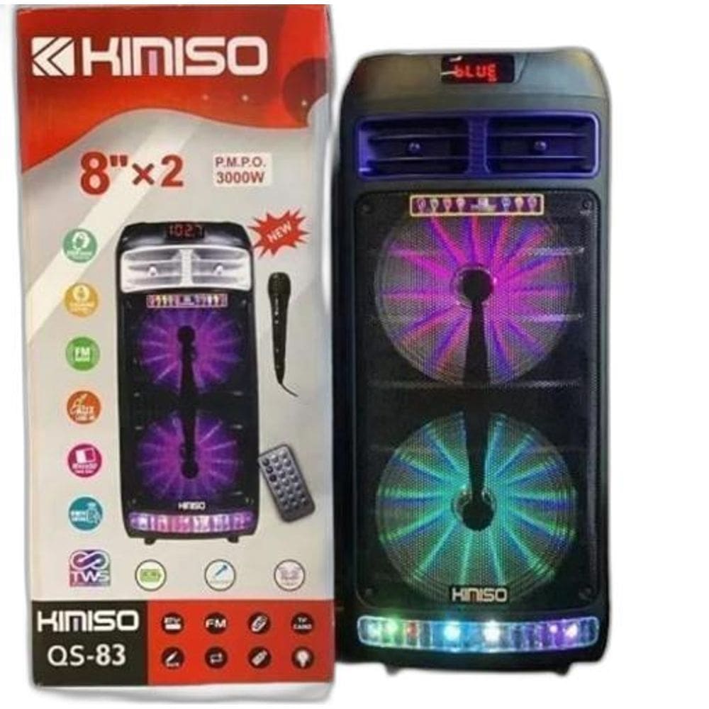 Caixa De Som Portatil Bluetooth Led Com Microfone Qs-83