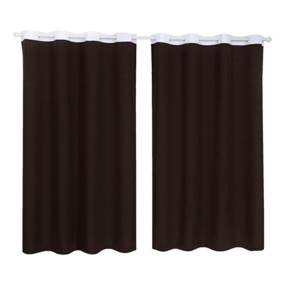 Cortina Tecido Oxford Faixa Branco 1,80M X 2,80M - Marrom