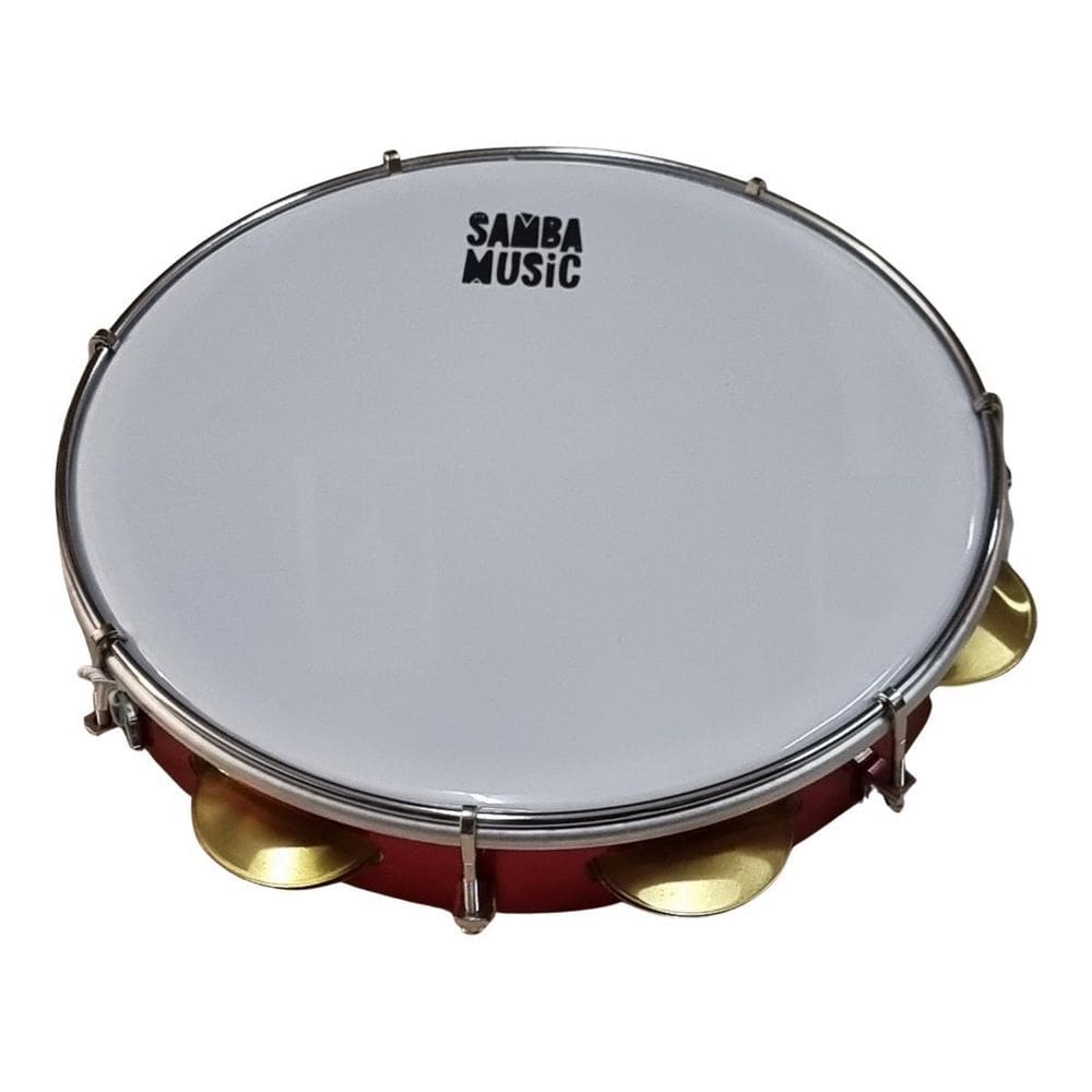 Pandeiro 10 Samba Music Madeira Vermelho