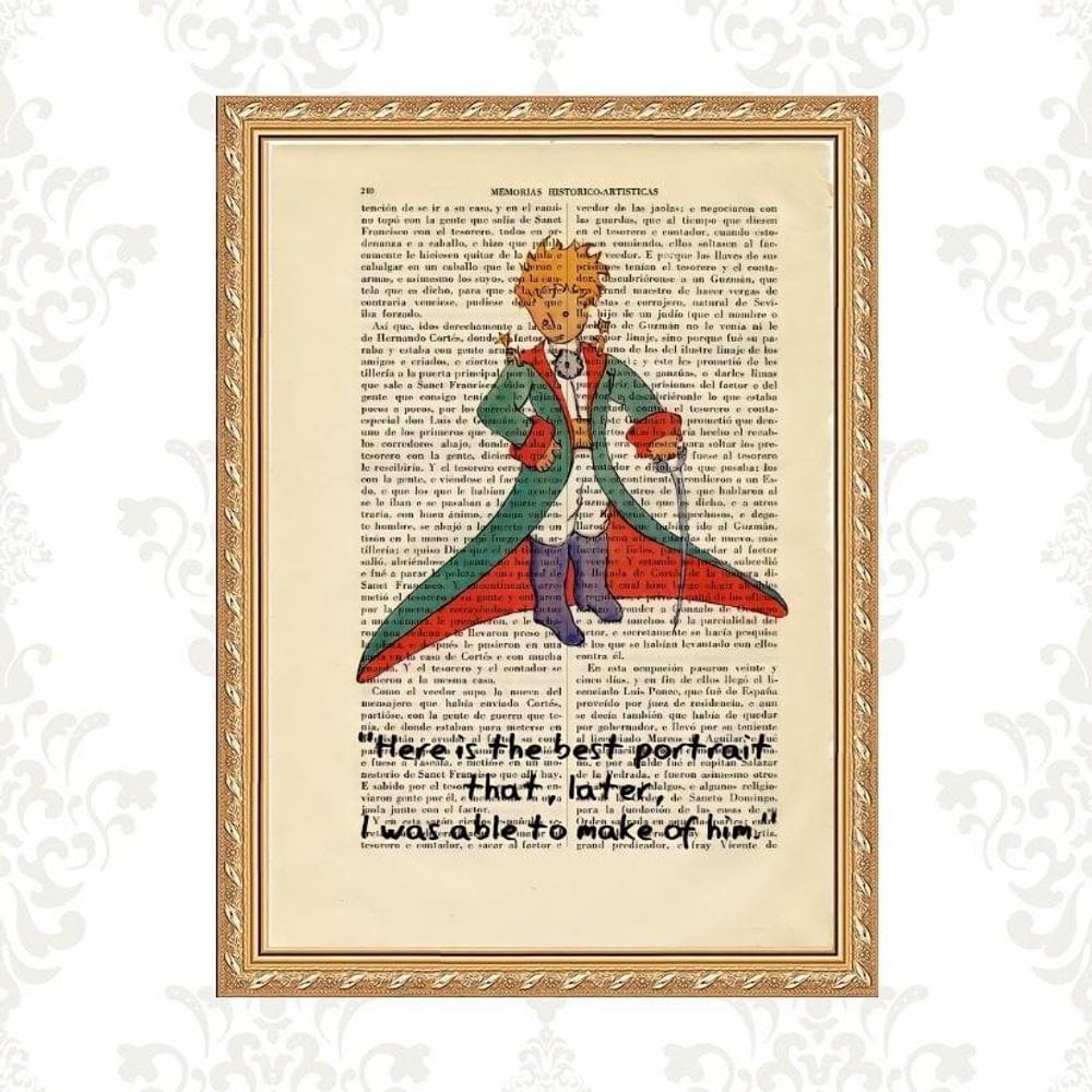 Quadro Moldura Dourada Pequeno Príncipe Vintage Frase