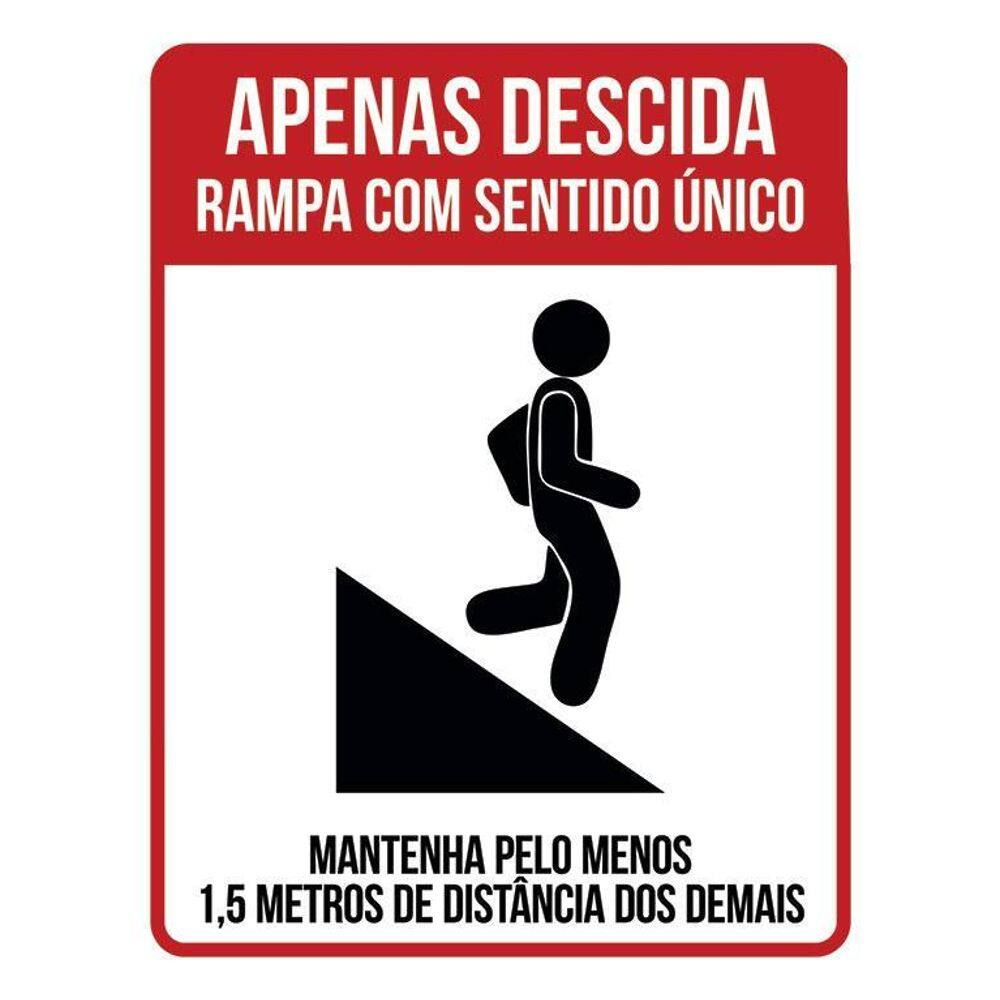 Placa Sinalização - Apenas Descida Rampa Sentido Único 36X46