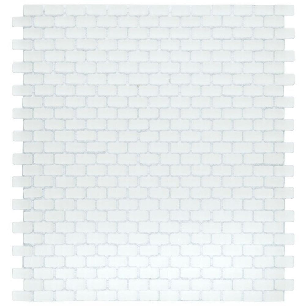 Kit 1m² Pastilha de Vidro Strip 28cm X 28cm Branco Matte