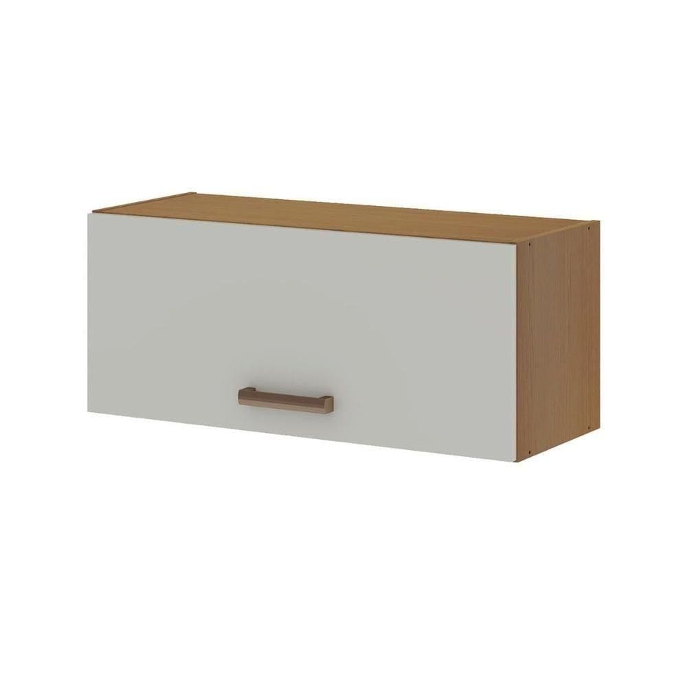 Armário Aéreo P- Cozinha Essência C- 1 Porta Basculante 70cm Freijo-white Laca - Genialflex