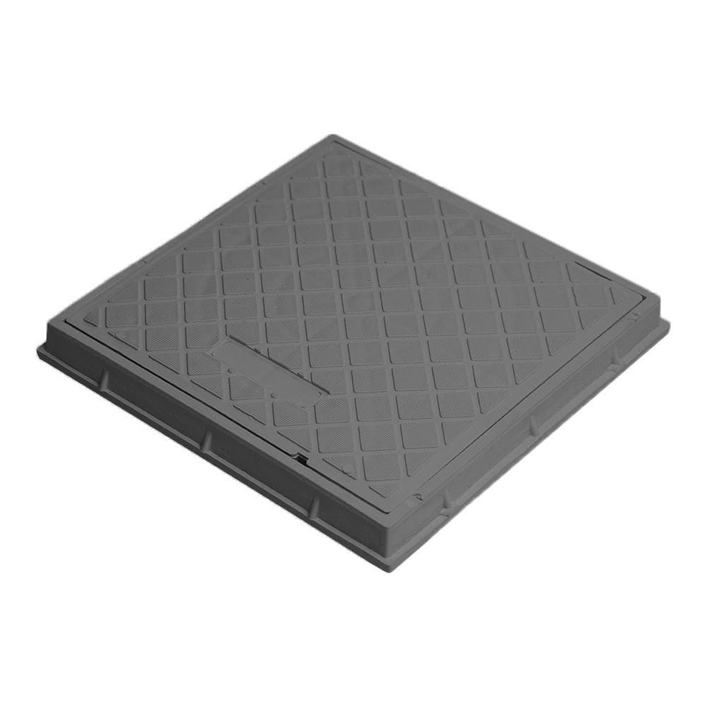 Tampa Pvc Cinza Elétrica Caixa Esgoto Gordura 50X50Cm