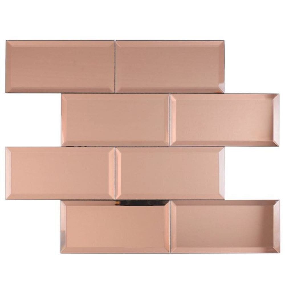 Kit 1m² Pastilha de Vidro Refletivo 37cm X 30cm Champagne