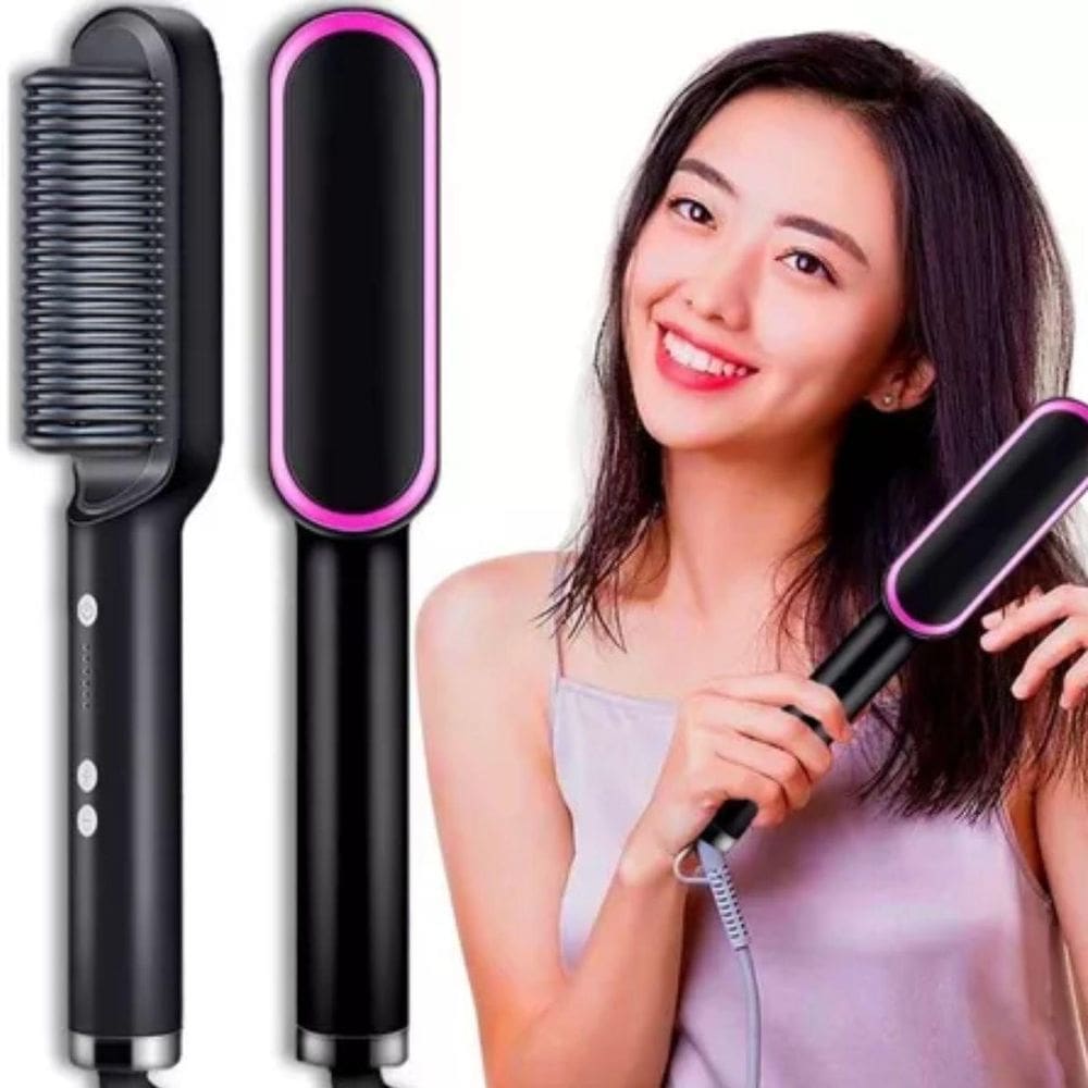 Escova Alisadora 5 Em 1 Seca Cabelo Alisa Cabelo Cacheados