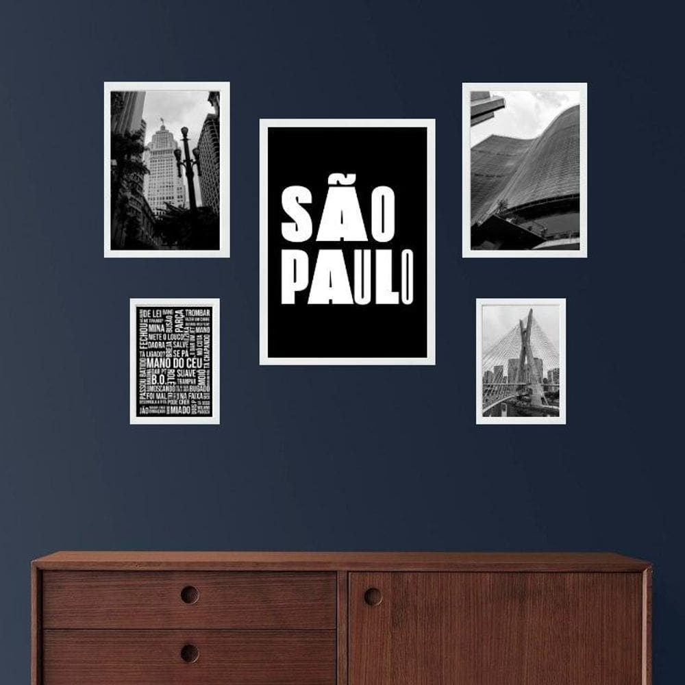 Composição 5 Quadros Cidade De