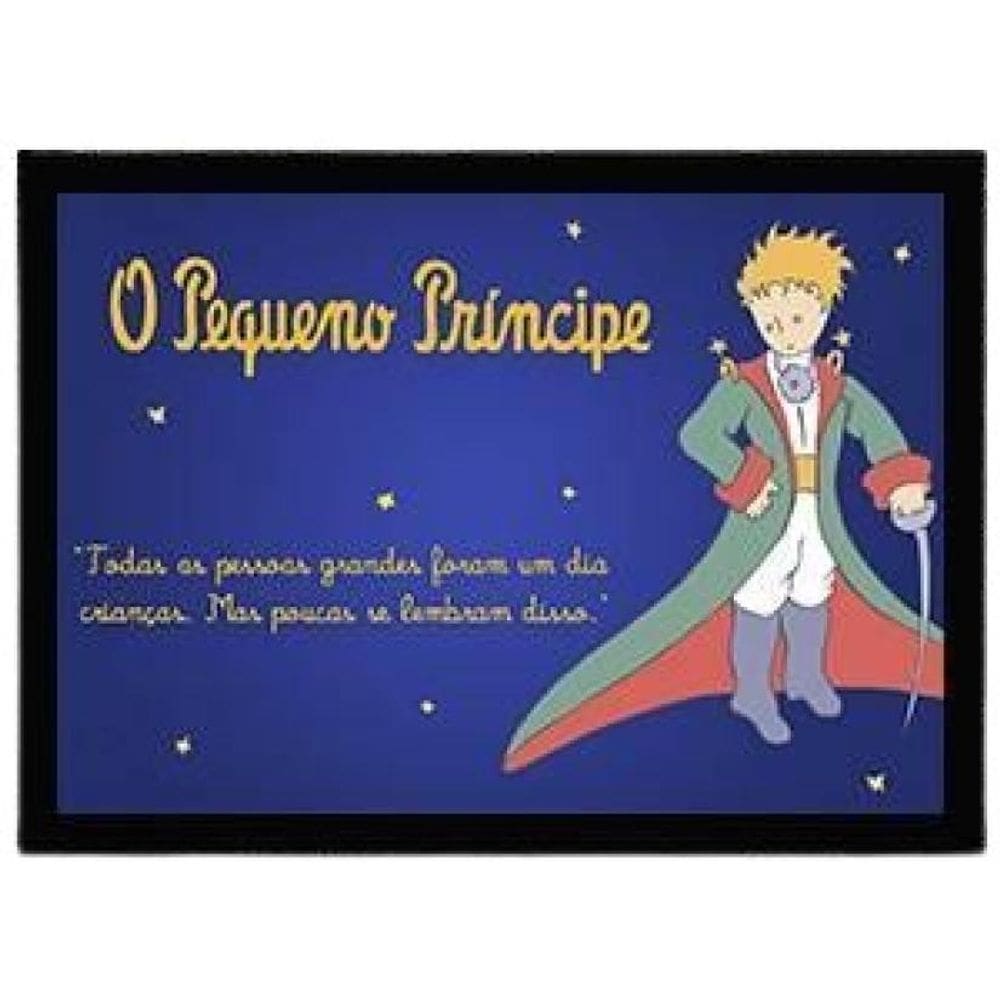 Quadro Decorativo Frase Pequeno Príncipe Com Vidro 24X18Cm
