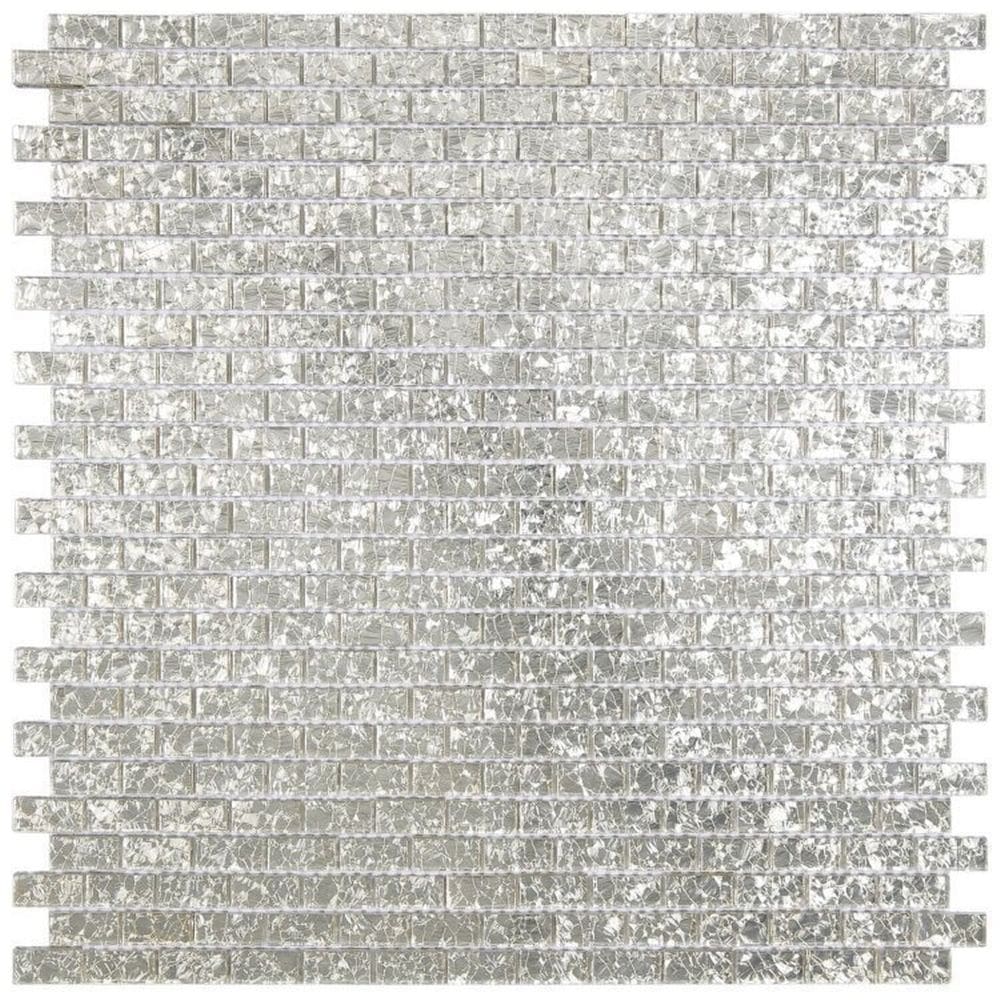 Kit 1m² Pastilha de Vidro Espelhado 29cm X 29cm Prata Espelhado