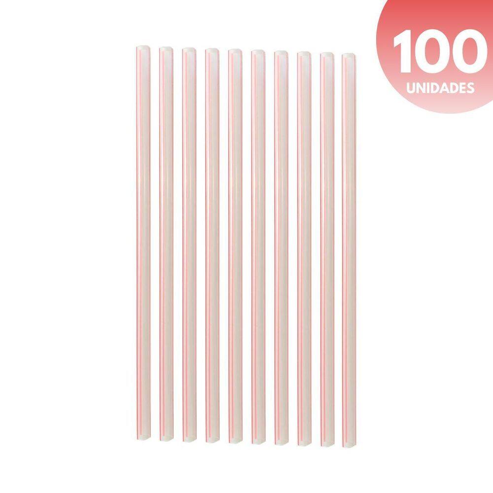 100Un Canudo Milk-Shake Super Largo Grosso 8Mm Biodegradável