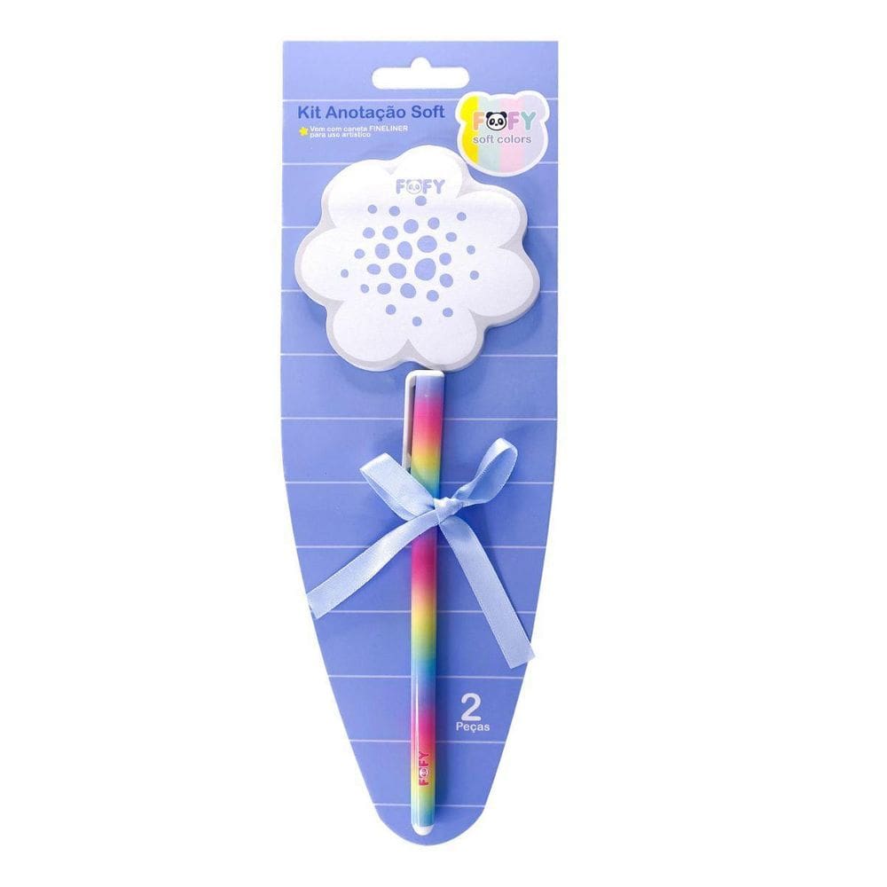 Kit Presente Papelaria Caneta E Bloco Anotaçoes Azul