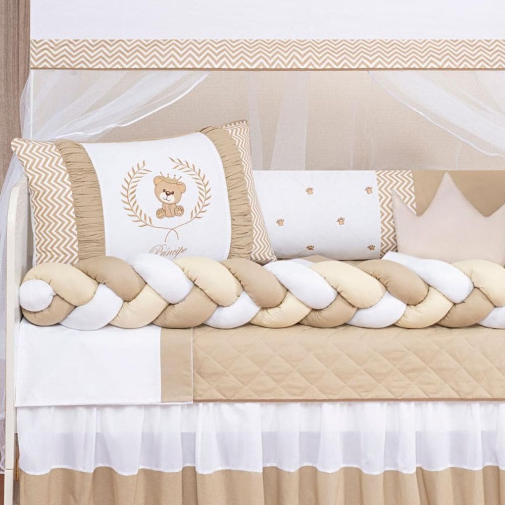 Kit Berço Bebê Menino 11 Peças Com Saia E Mosquiteiro