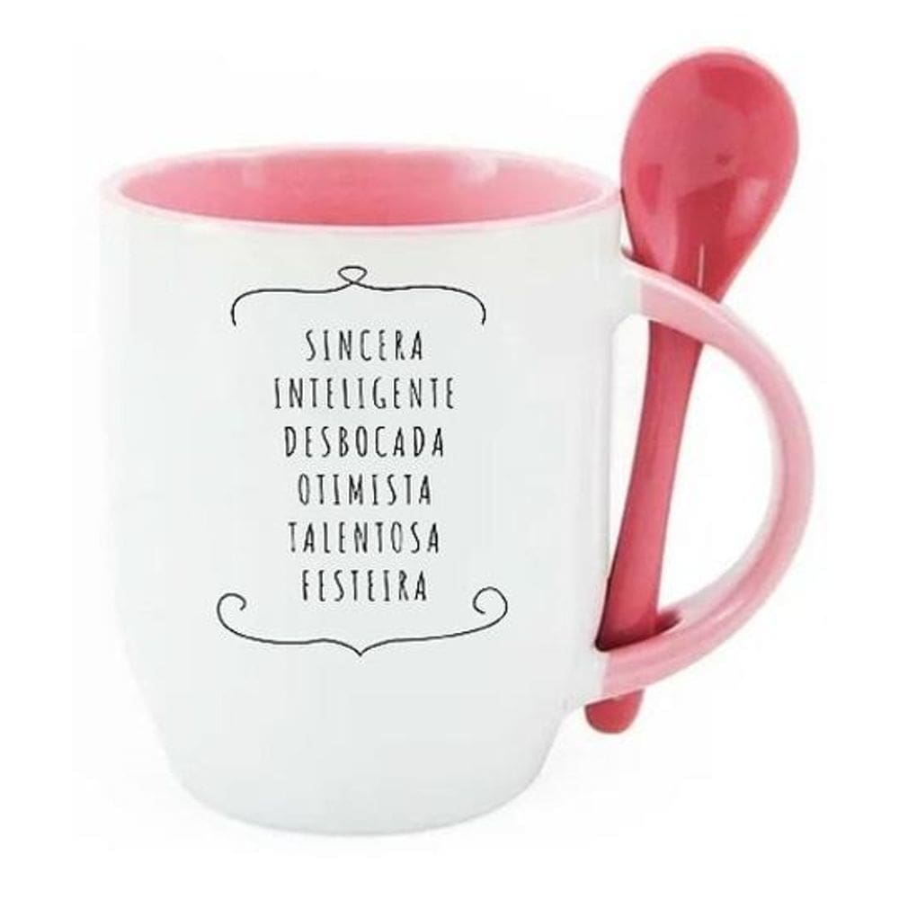 Caneca De Colher Rosa Signo Sargitário