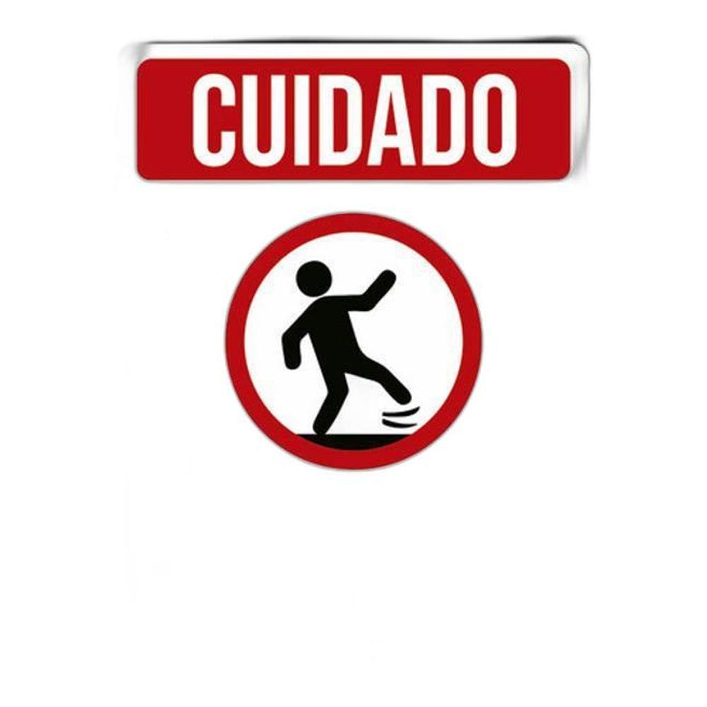 Placa Sinalização - Cuidado Piso Escorregadio 36X46
