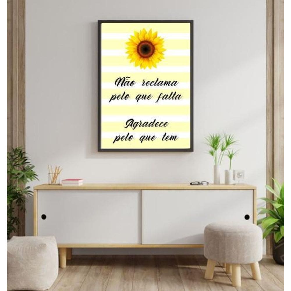Quadro Não Reclama Pelo Que Falta - Flor 33X24Cm - Com Vidro