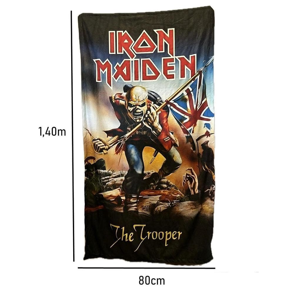Toalha De Praia Iron Maiden 1,40M X 80Cm Algodão Rock Estilo