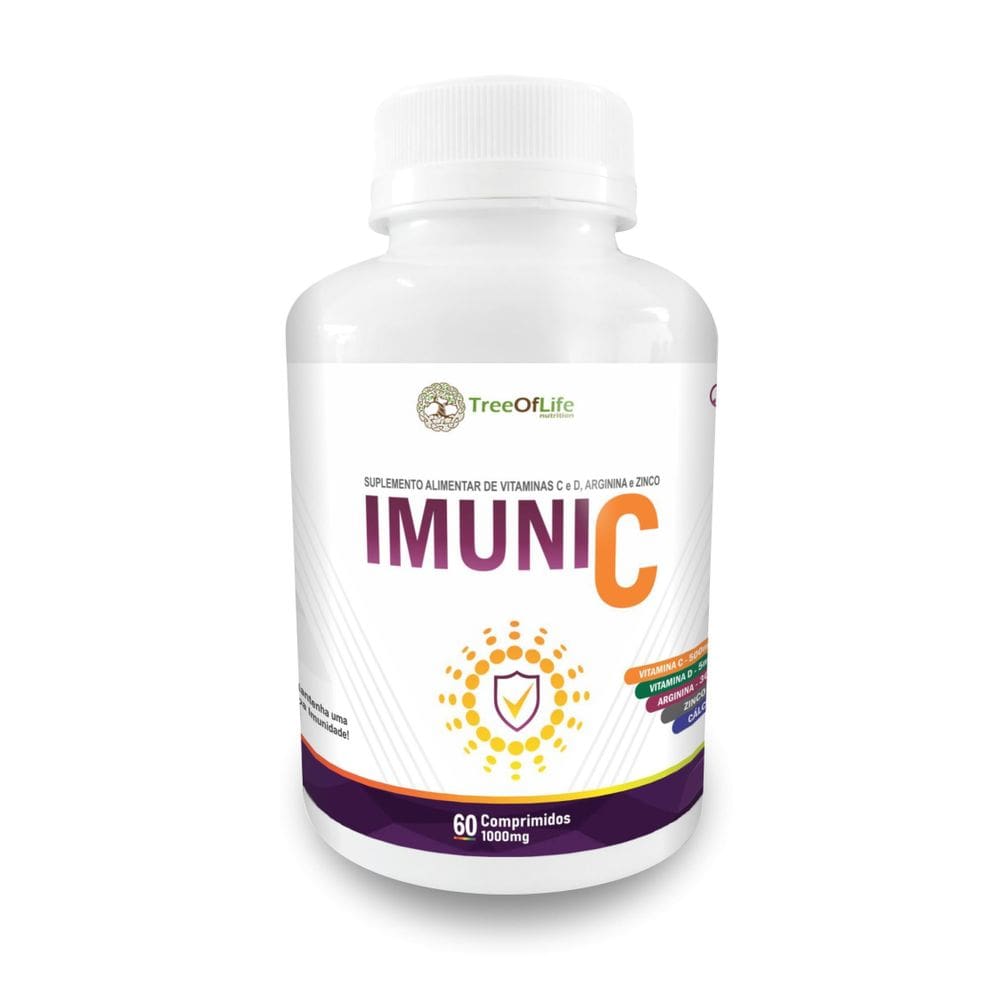 Imuni C Arginina Cálcio Vitamina C D Zinco 60 Comp 1000Mg