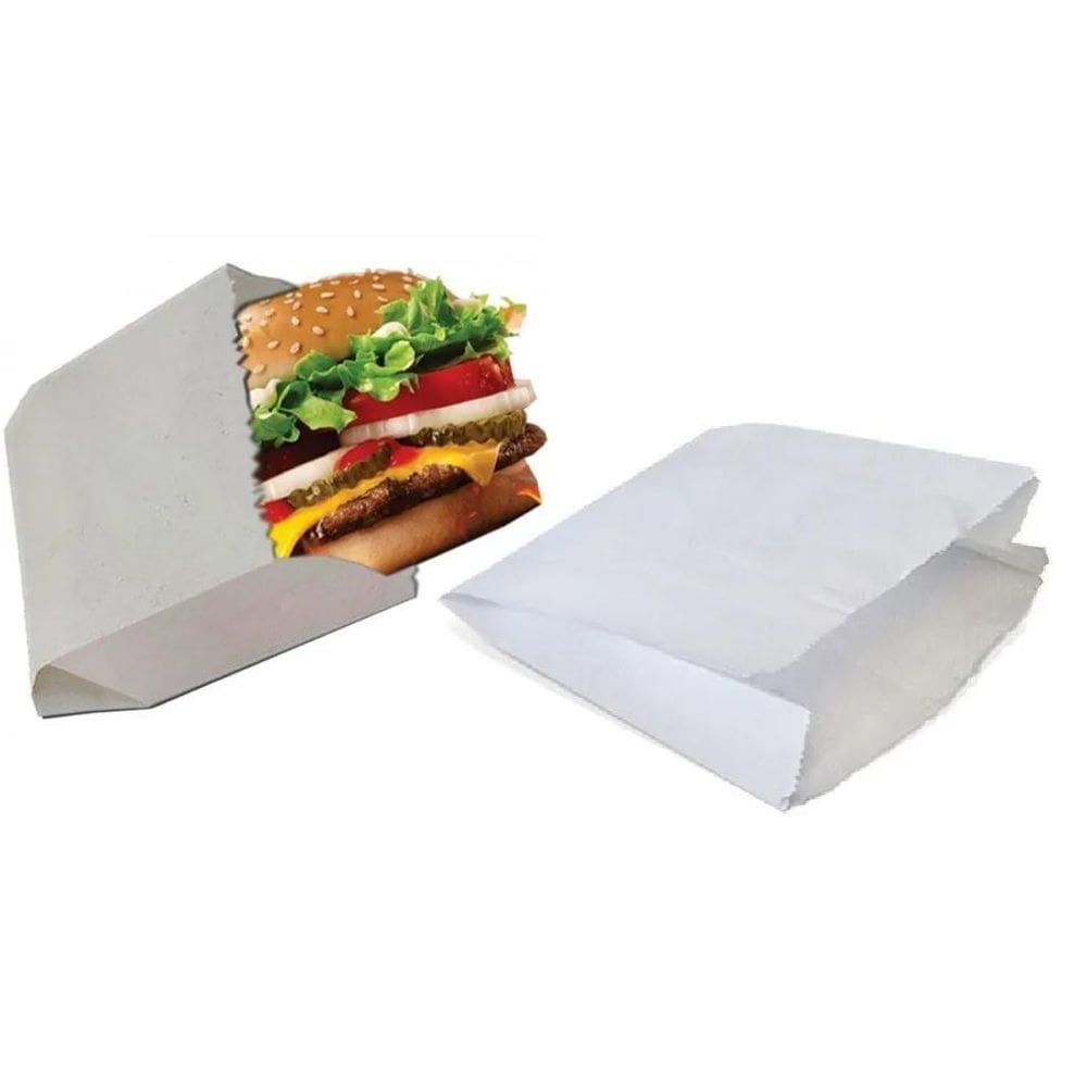 500 Saco Papel Branco Hambúrguer 13,5X10,5 Embala Bem  1Pct