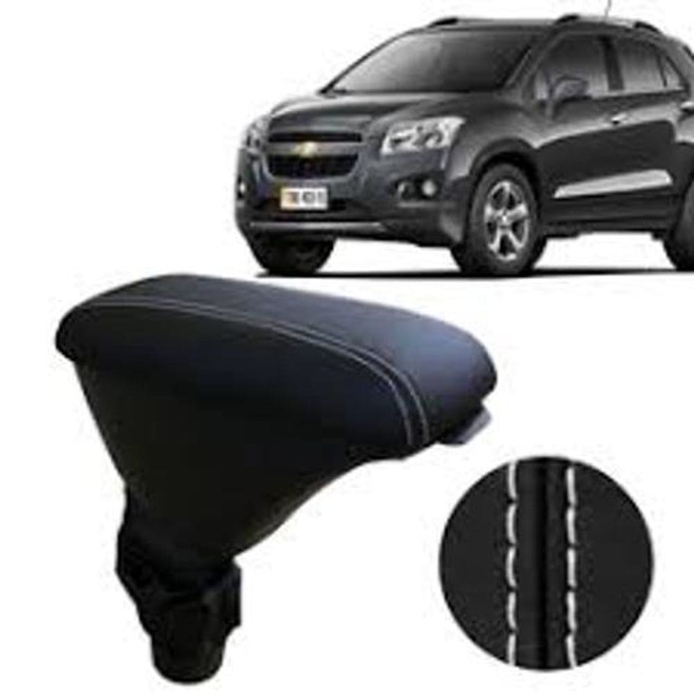 Apoio De Braço Tracker sintético Preto Com A Costura Branca