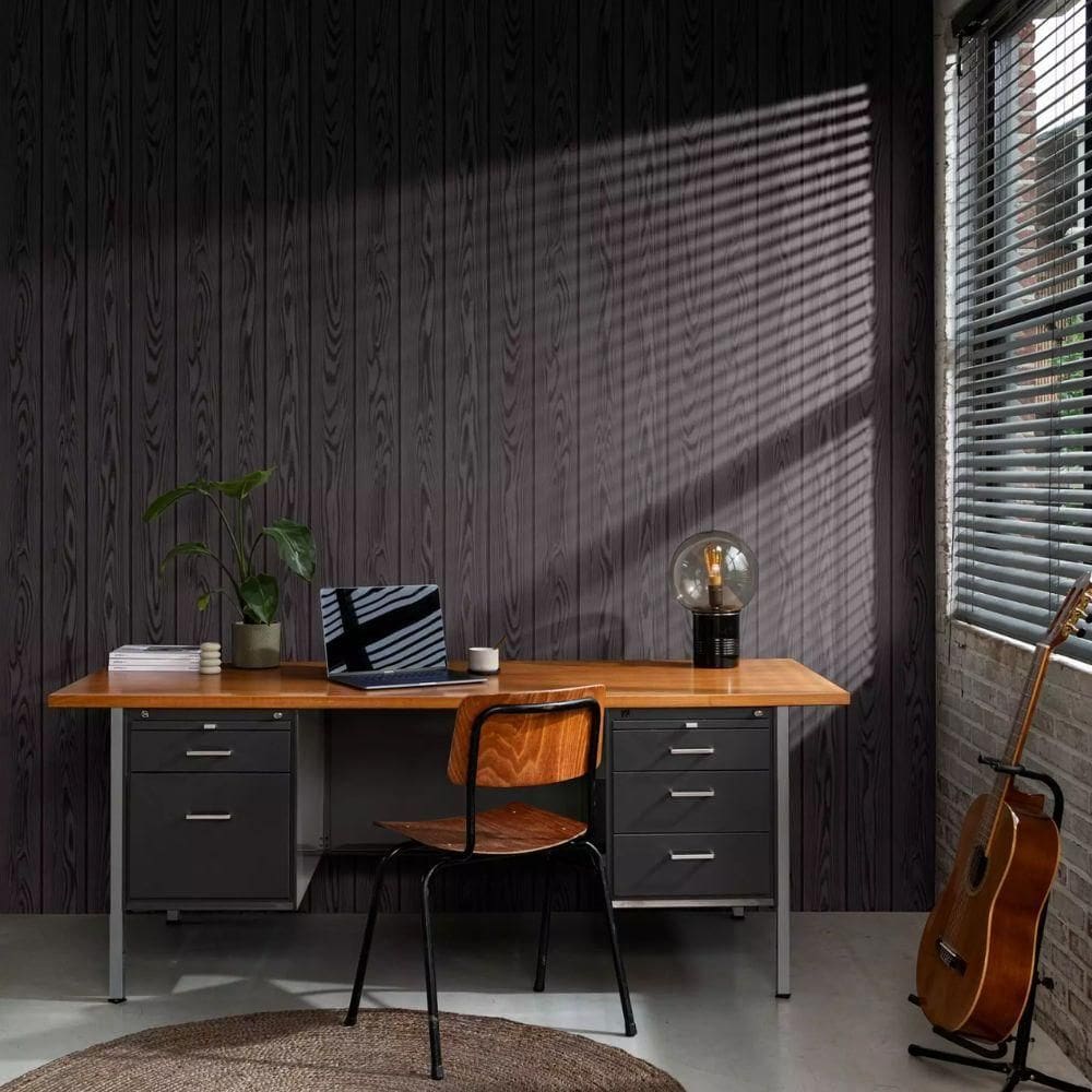 Papel De Parede Madeira Preto - African Queen III - R$499