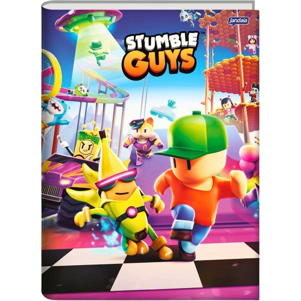 Caderno Brochurão Escolar Stumble Guys 80 Folhas Capa Dura