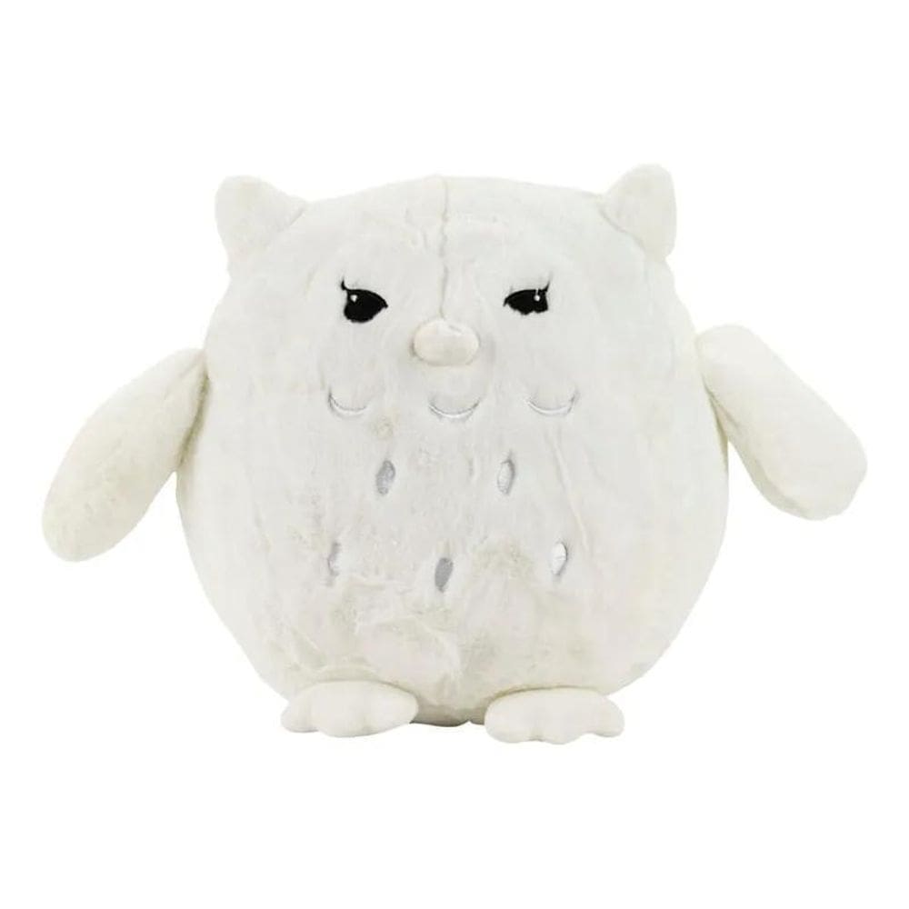 Coruja De Pelúcia Branca Super Macia Olhos Charmosos