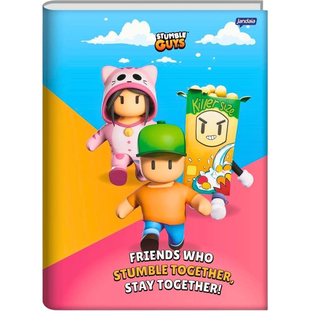 Caderno Brochurão Escolar Stumble Guys 80 Folhas Capa Dura