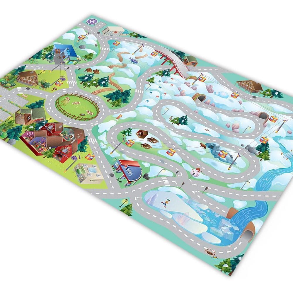 Tapete Pista Para Carrinhos Cidade Inverno 180X120Cm