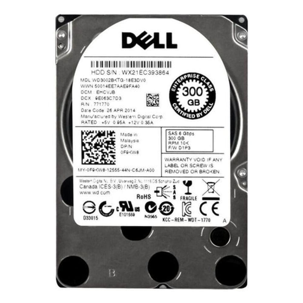 Hd Sas Dell 300Gb 2.5 0F9Kw8 F9Kw8 Wd3002Bktg 32Mb