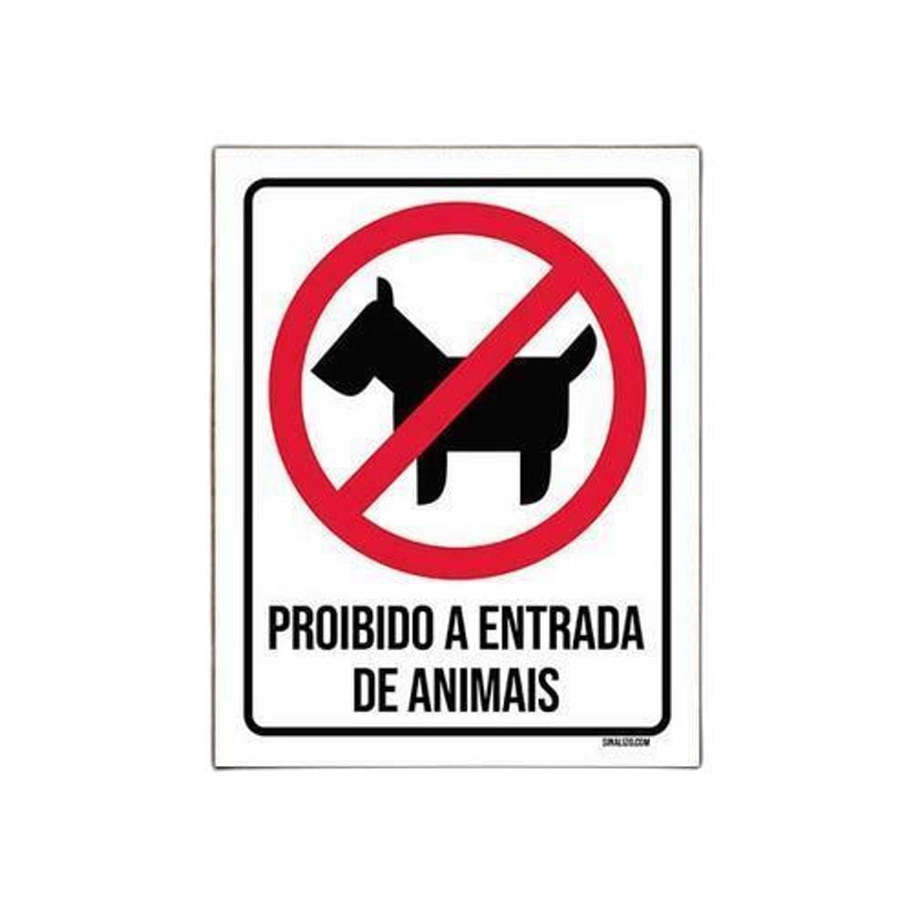 Placa De Sinalização - Proibido Entrada De Animais 36X46