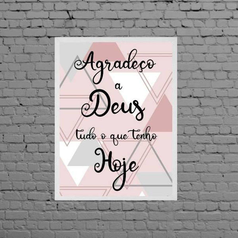 Quadro Agradeço A Deus Tudo O Que Tenho 33X24Cm