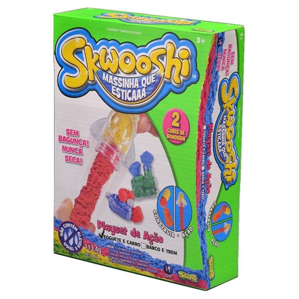 Massinha Skwooshi Playset de Ação Foguete e Carro - Sunny