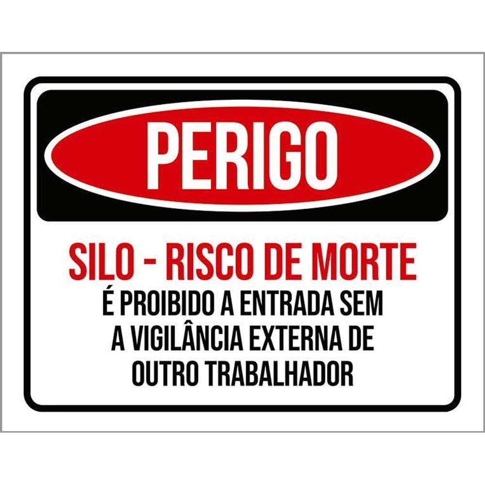 Placa Perigo Silo Risco De Morte 36X46