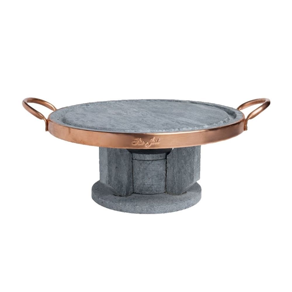 Pedra Para Carne e Réchaud Fogareiro em Pedra Sabão 27x10cm