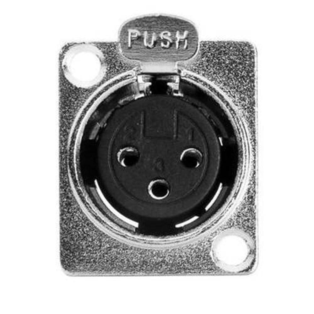 Conector Xlr Painel Cromado Fêmea Mxt 10 Unidades