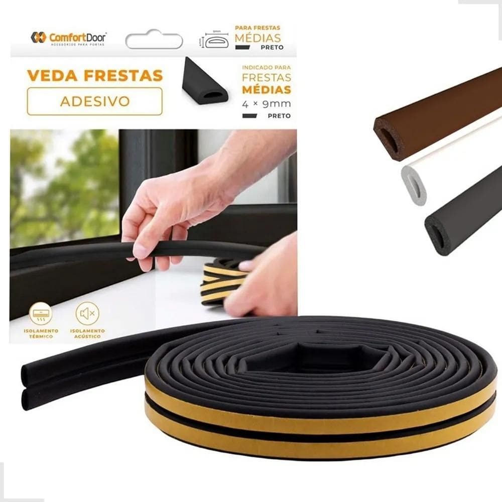 Veda Frestas 4Mm: Silêncio E Proteção - 4 Milímetros - Preto