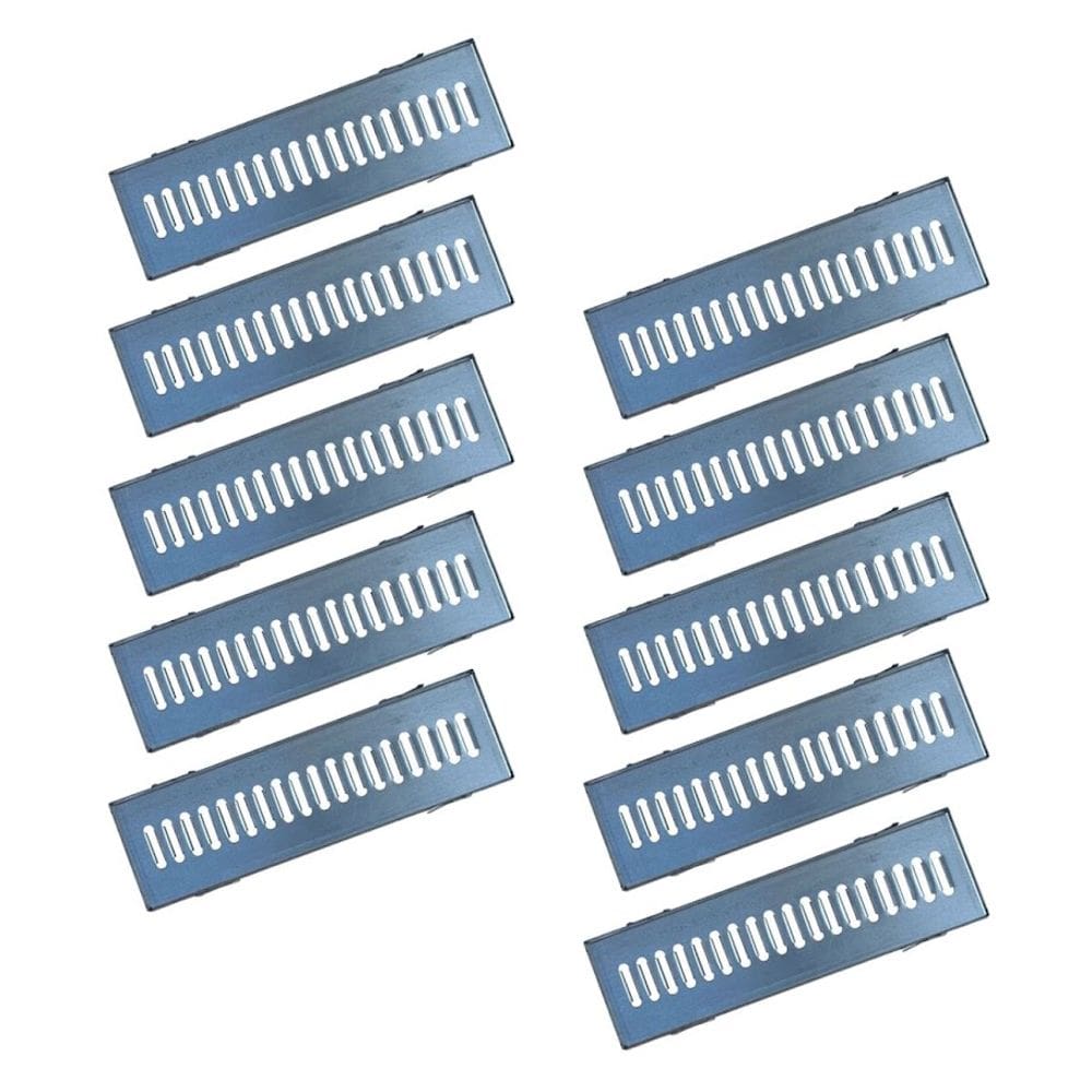 Kit 10 Ralo Grelha Linear e Caixilho Aço Galvanizado 15x50cm