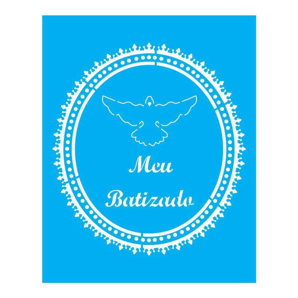 Stencil Tamako Meu Batizado - 20X25Cm - Ref B702